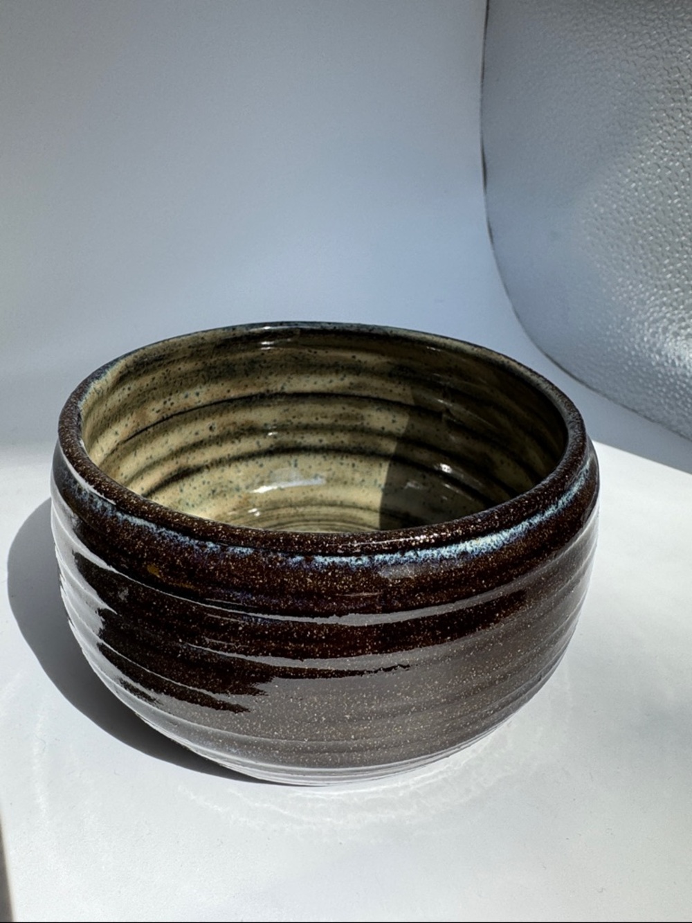 Handcrafted handmade Ceramic Bowl brown blue